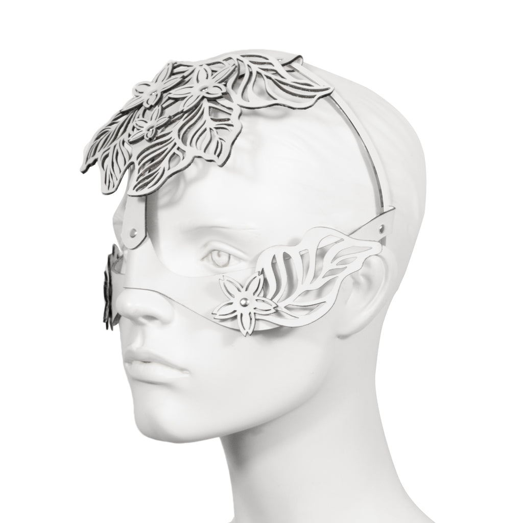 Leather laser cut mask; Blasted Skin